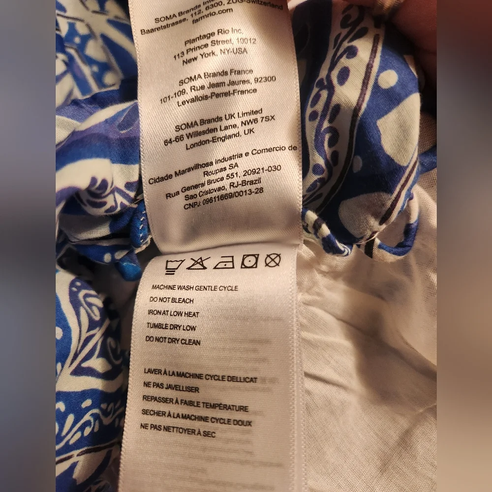 Farm Rio blue tropical print top - Picture 8 of 9